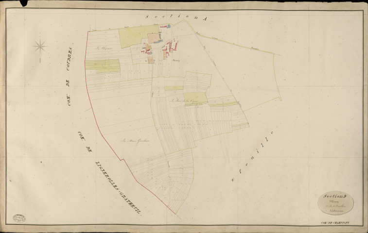 Champigny-la-Futelaye. Section D _ d'Osmoy _ 1re de 4 Feuilles