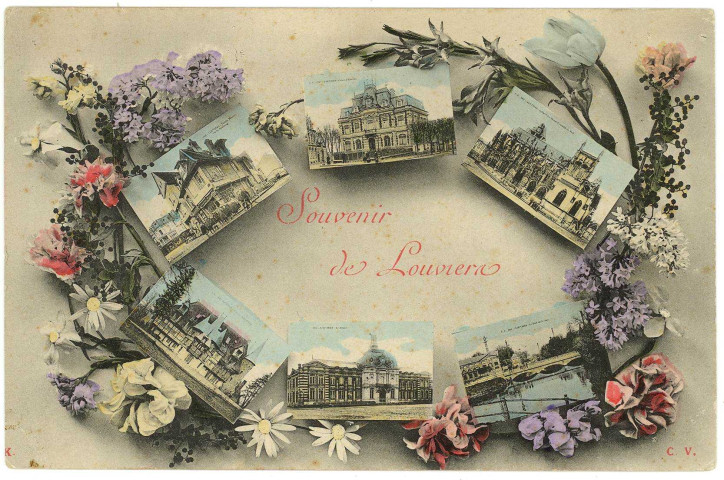 Louviers-Ville. Carte souvenir.