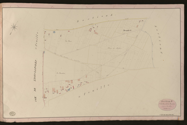 Beauficel-en-Lyons. Section D _ de la Barre et de la Bouvetière _ 2e de 3 Feuilles