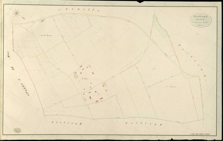 Piencourt. Section G _ du bas Buissons _ 2e et dernière feuille