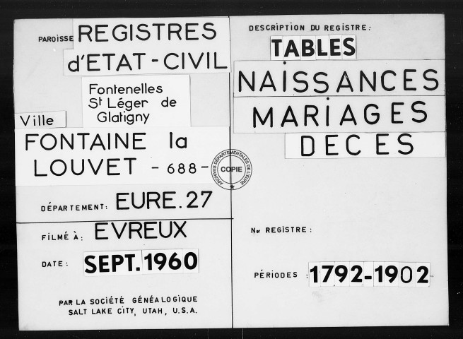 Tables (1792-1902)