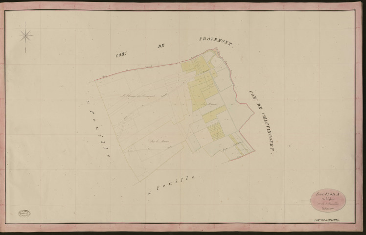 Gamaches-en-Vexin. Section A _ de l'Eglise _ 1re de 3 Feuilles