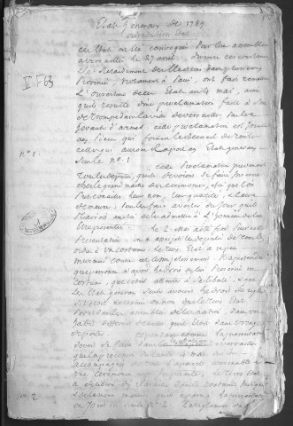 Journal des séances du Tiers Etat aux Etats Généraux de 1789, par Pierre-Paul Nairac, député de la Gironde.