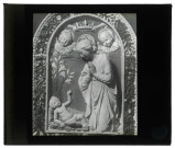 Palais Bargello de Florence (Italie), bas-relief d'Andrea della Robbia représentant la Vierge adorant l'enfant.