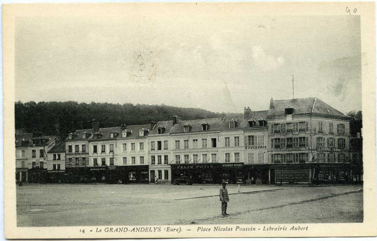 Andelys (Les). Le Grand Andelys - Place Nicolas Poussin.