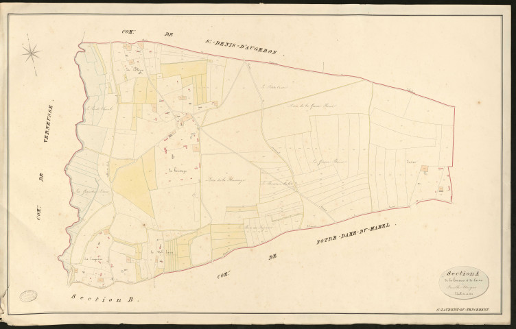 Saint-Laurent-du-Tancement. Section A _ de la Houssaye et de Laciev _ Feuille unique