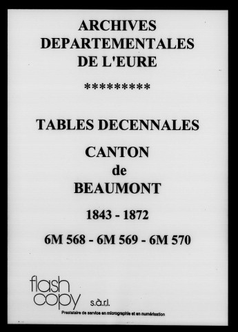 Canton de Beaumont, 1843-1872
