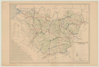 Carte routière du département de l'Eure. Routes et chemins soumis à circulation intense