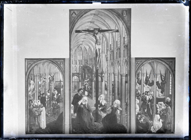 Triptyque de Rogier Van der Weyden représentant les sept sacrements.