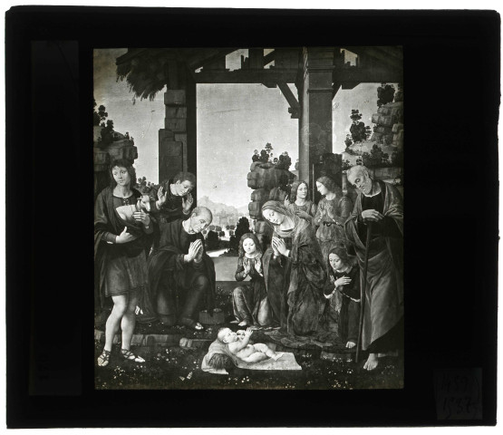 Musée de Florence (Italie), tableau de Lorenzo di Credi "L'Adoration des Bergers".