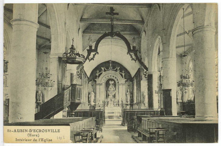 Saint-Aubin-d'Ecrosville. Intérieur de l'Eglise.