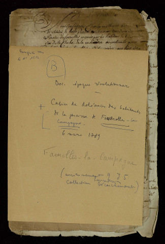 Faverolles (cahier et Procès-verbal).