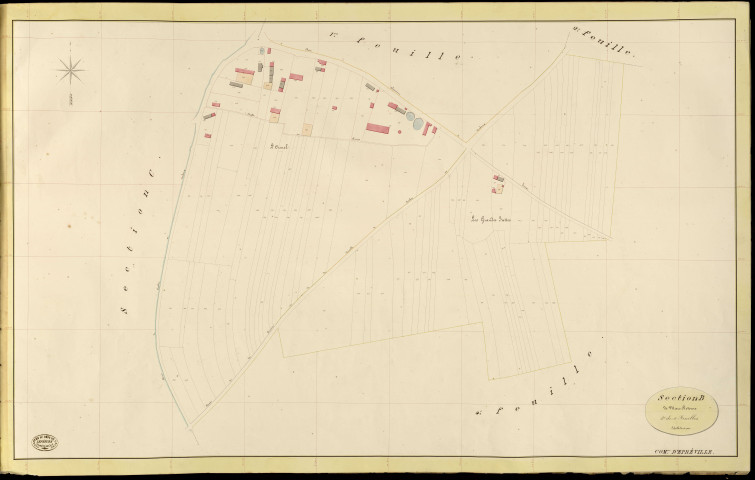 Epreville-près-le-Neubourg. Section B _ de Mare Rotoure _ 3e de 4 Feuilles