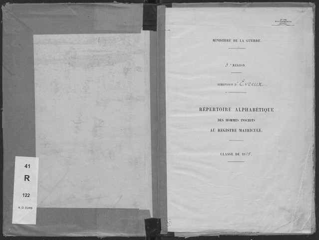 Evreux. Répertoire alphabétique (1915)