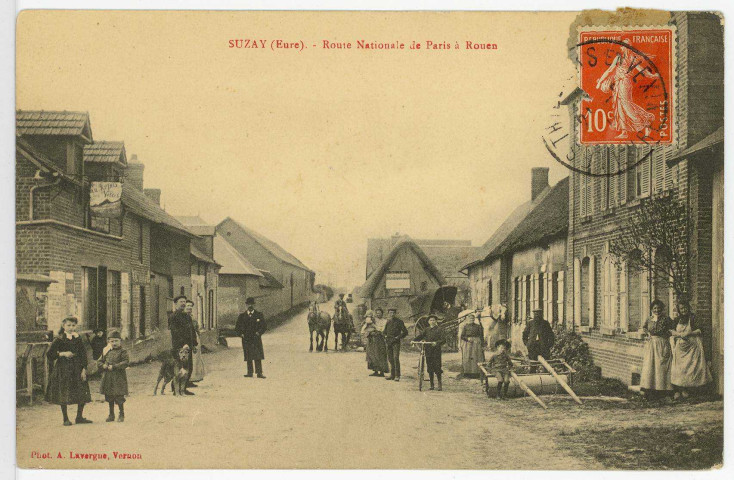 Suzay. Route Nationale de Paris à Rouen.