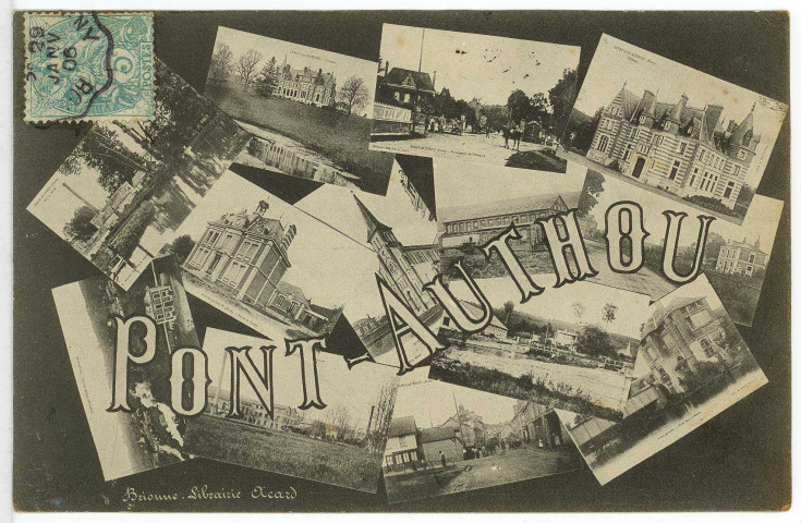 Pont-Authou. Carte souvenir.