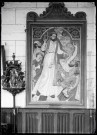 Panneau sculpté en bois représentant Saint-Mathurin de l'église de Goupillières (Eure).