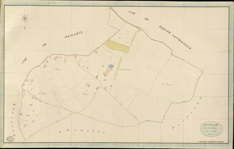 Saint-Aubin-de-Scellon. Section B _ de la Grande ferme _ 1re de 2 Feuilles