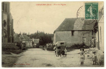 Cahaignes. Place de l'Eglise.