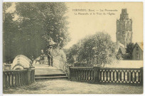 Verneuil-sur-Avre. Les Promenades - La Passerelle et la Tour de l'Eglise.