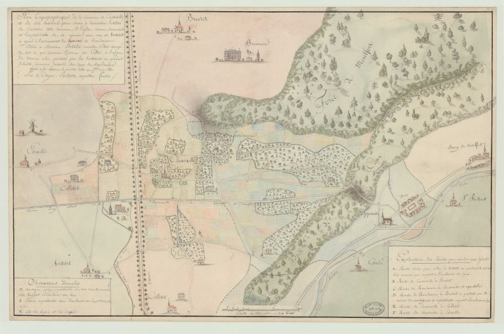 Cauverville-en-Roumois - "Plan topographique de la commune de Cauverville et de ses environs ...". *