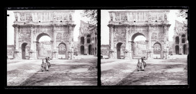 Arc de triomphe de Constantin, extrémité sud de la Via Sacra de Rome (Italie).