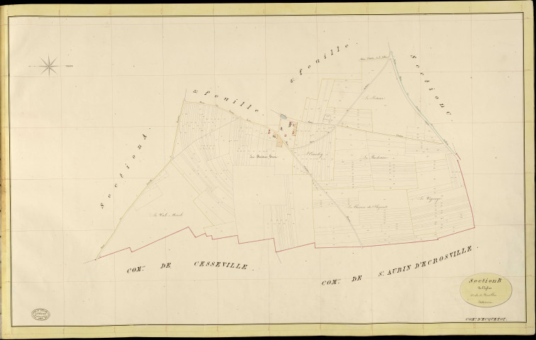 Ecquetot. Section B _ de l'Eglise _ 1re de 4 Feuilles