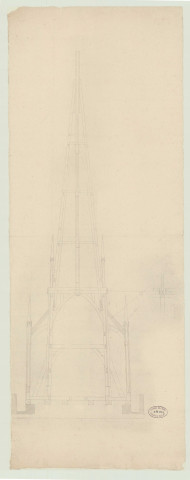 Evreux _Cathédrale. Projet de restauration de la flèche.