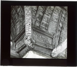 Sculpture des boiseries des voûtes de l'église de Puchay (Eure).