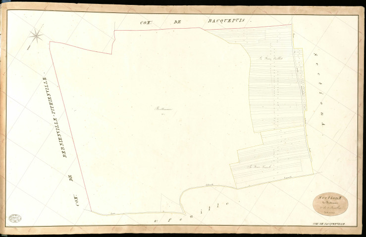 Sacquenville. Section E _ de Brottemare _ 1re de 2 Feuilles