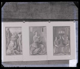 Église de Broglie (Eure), abside, fenêtre extérieure, dessin.