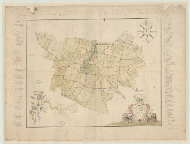 Neaufles-Auvergny - 1- Seigneurie et paroisse de Neaufles. "Carte n° 1 La Bretesche. n°4". * 2- "Paroisse et seigneurie de Neaufles.". * 3- "Paroisse et seigneurie de Neaufles où se trouve le village du Brouillard et celui de La Marnière. n° 6". * 4- "Paroisse et seigneurie de Neaufles. Partie de l'ainesse Beaumont, partie du tènement du Bas-la-Vallée". *
