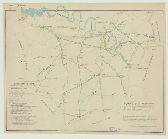 Carte routière des routes royales et départementales de l'Eure