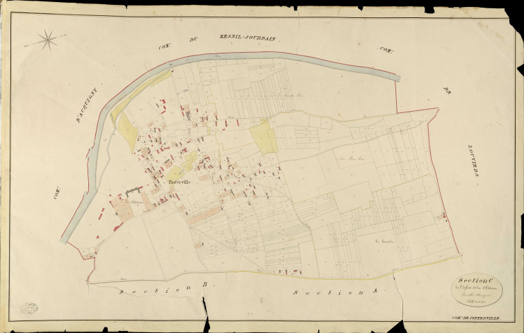 Pinterville. Section C _ de l'Egllise et du Château _ Feuille Unique