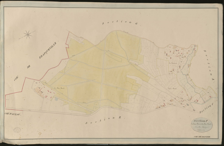 Brionne. Section F _ de Saint-Denis et du Bois David _ Feuille Unique