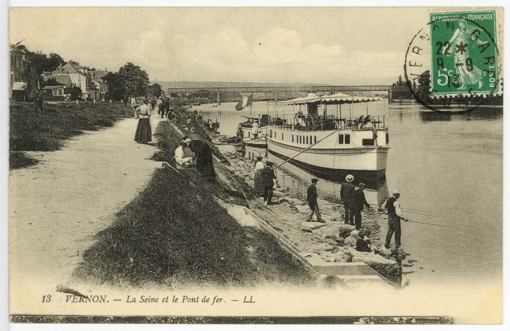 Vernon-Ville. La Seine et le Pont de fer.