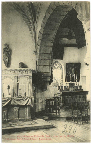 Gournay-le-Guérin. Château de Petiteville (Eure) - Intérieur de l'Eglise.