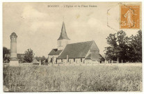 Boisney. L'Eglise et la Place Dudou.