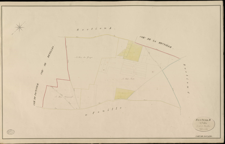 Douains. Section B _ de l'Eglise _ 1re de 2 Feuilles