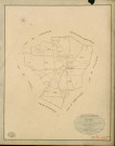 Bazoques. Tableau d'assemblage _ du Plan Parcellaire de la Commune de Bazoques _ Canton de Thiberville - Bernay - Eure. _ Terminé sur le Terrain le 9 Juillet 1846 , sous l'administration de M. Petit de Bantel, Préfet _ M. Vauguelin, Maire _ sous la Direction de M.Violas de Martigny, Directeur des Contributions directes _ M. Le Fébure, Géomètre en Chef. _ Par M. Pizier, Géomètre de 1re classe.