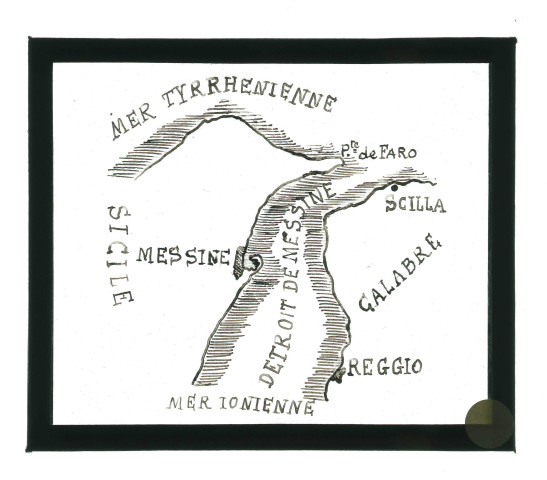 Carte au crayon de la Sicile.