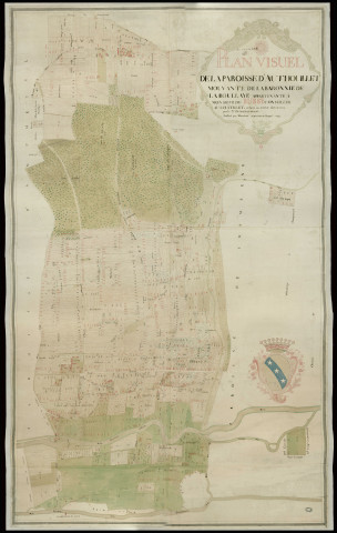 Autheuil-Authouillet - "Plan visuel de la paroisse d'Authouillet mouvante de la baronnie de La Boulaye appartenante à Mr de Bussy, fait en 1773 par Desmarest avocat, dessiné par Maubert arpenteur royal". *