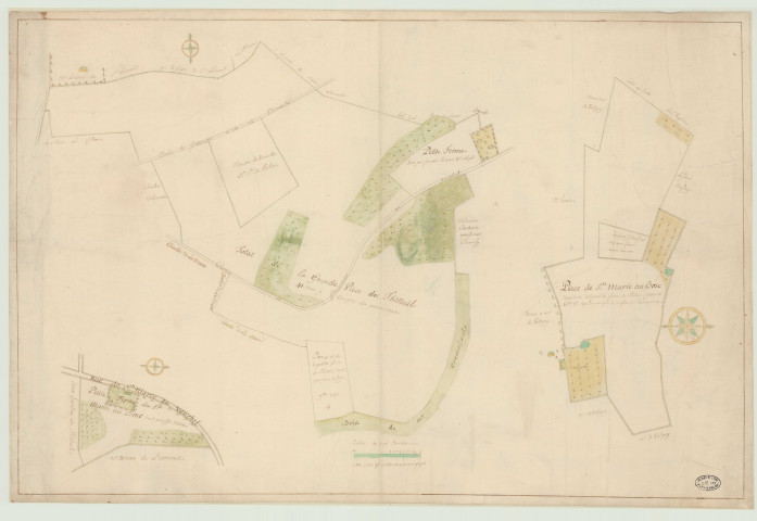 Tilleul (Le) (Seine-Maritime) - "Plan des terres de la ferme du Tilleul avec la petite ferme de Sainte-Marie-au-Bois". *