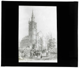 Église d'Appeville-Annebault (Eure), lithographie extraite de "La Normandie Illustrée".
