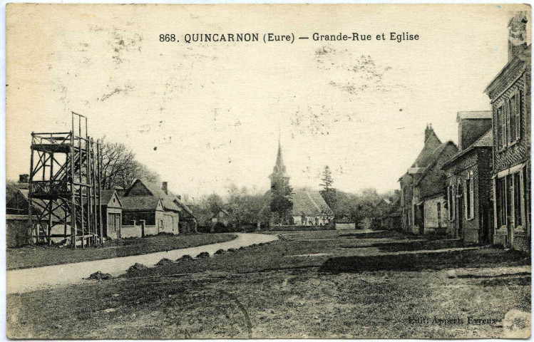 Collandres-Quincarnon. Quincarneau - Grande Rue et Église.