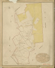 Guéroulde (La). Tableau d'assemblage _ du Plan Parcellaire de la Commune de la Gueroulde _ Canton de Breteuil - Evreux - Eure. _ Terminé sur le Terrain en 1829 , sous l'administration de M. Le Vicomte Raymond Delaître , Préfet _ M. Leveau, Maire _ sous la Direction de M.Boullenger, Directeur des Contributions directes _ M. Hautier, Géomètre en Chef. _ Par M. Folin, Géomètre de 1re classe.