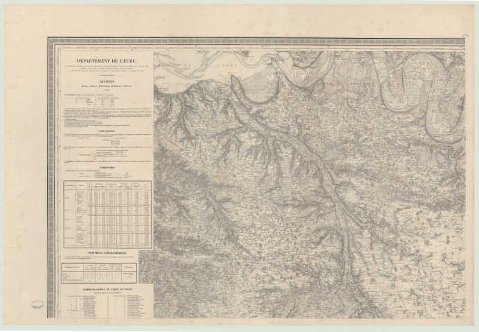 Département de l'Eure. Extrait de la carte topographique de la France Feuille 1