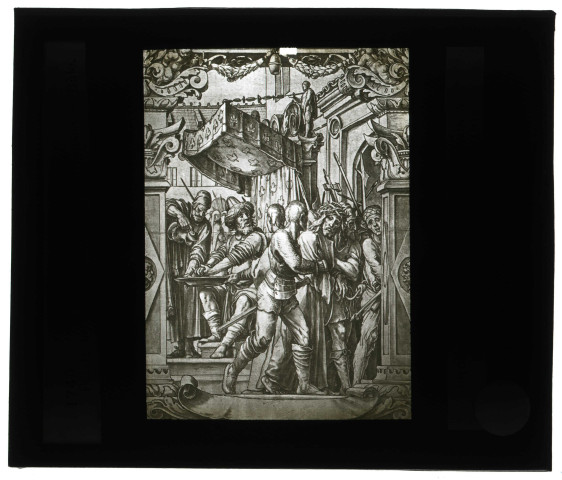 Musée de Bâle (Suisse), gravure de Holbein « Pilate se lavant les mains ».