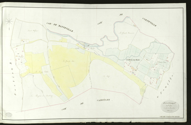 Saint-Paul-sur-Risle. Section C _ de l'Eglise _ 1re de 2 Feuilles