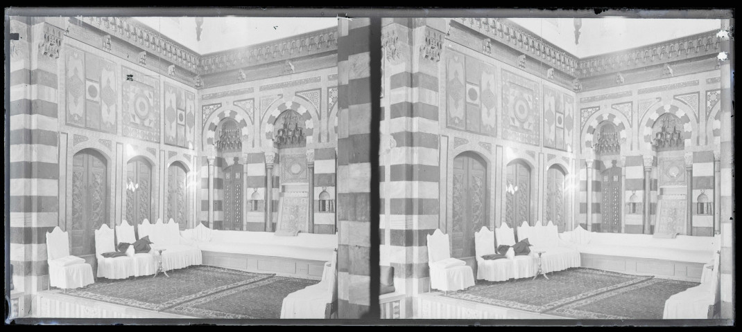 Intérieur de la grande mosquée de Damas (Syrie).